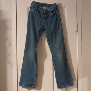 Faded Glory Girls Size 10S Adjustable Waist Blue Jeans.